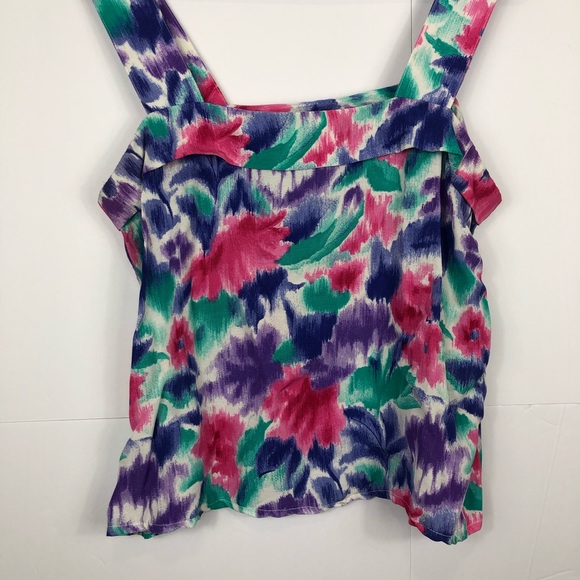 Vintage London Fog Floral Print Camisole Sz 10 - Picture 5 of 7